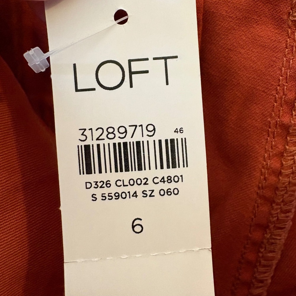 LOFT The Perfect Straight Curvy Pants Size 6 Burnt Orange Rust NWT - Picture 8 of 10